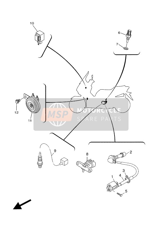 1WDH33710000, Claxon, Yamaha, 1